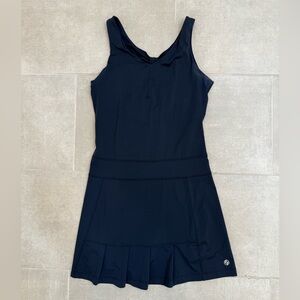 Lija Navy Sleeveless Tennis Dress with Cutout in Back and Built-in Bra
